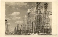 Kilgore, Texas TX Canyon of Derricks 1949 Gladewater Original Vintage RPPC