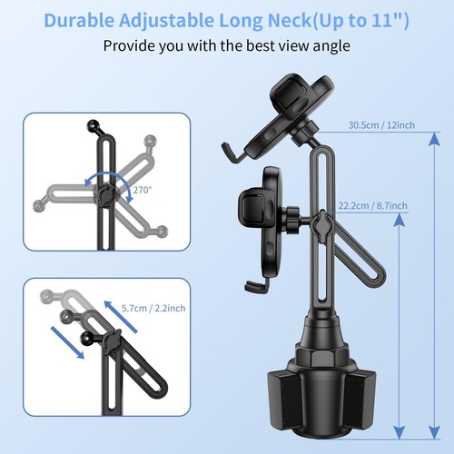 Cup Phone Holders for Your car, Universal Adjustable Base and Long Neck Car P... - 第 3/7 張圖片