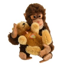 Pair of Steiff Plush Animals Gold Original Teddy and Jocko Chimp