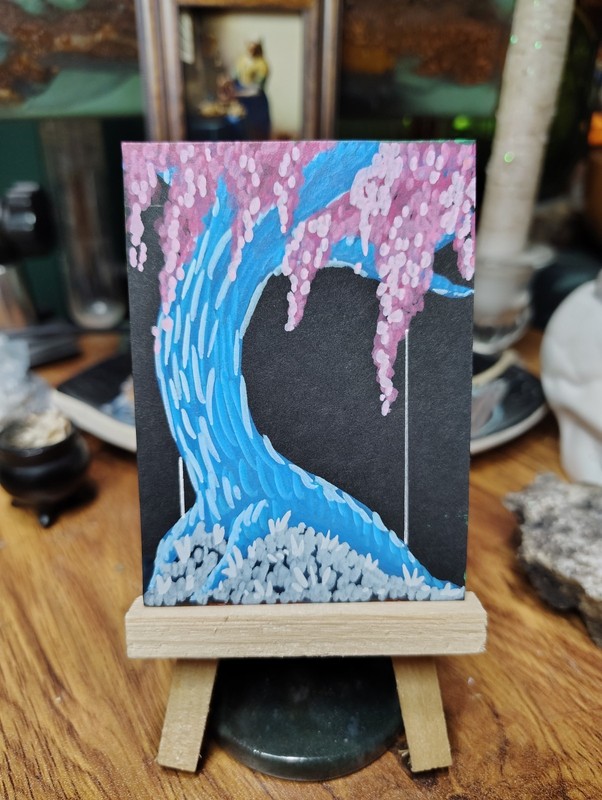 ACEO- ORIGINAL Acrylic And Ink Drawing- Tree 5/9- gretch_elise_art