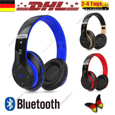 Bluetooth Kopfhörer Over Ear Kabellos HiFi Stereo Wireless Headset Headphone DHL