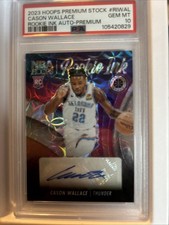 2023 Panini Nba Hoops Premium Stock Rookie Ink Cason Wallace Premium Prizm /75