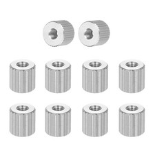 M2 Knurled Thumb Nuts 10pcs  Steel Flat Head Through Hole, D5mm x H5mm