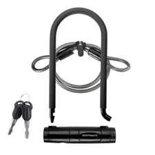 Kryptonite U-Lock Bicycle Lock & Cable - 12mm: Key Lock, Black, 