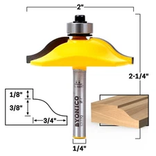 2" Diameter Ogee Raised Panel Router Bit - 1/4" Shank - Yonico 12137q