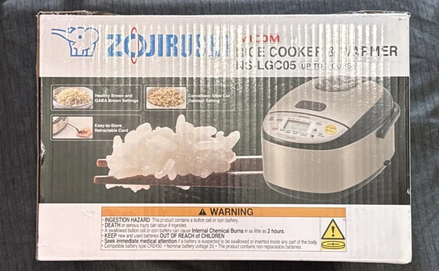 Zojirushi Micom NS-LGC05 Rice Cooker & Warmer - Stainless Black. New-Sealed