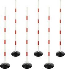 Red-White Soccer Agility Pole Set Rubber Base Dribbling Stick Pack of 6