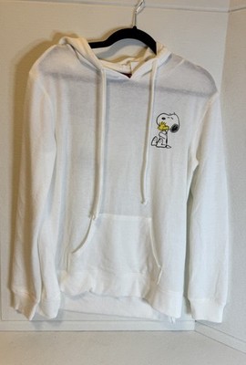 Peanuts Snoopy & Woodstock Women s white Hoodie size M