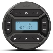 Wet Sounds WS-MC-RND Round Media Center with USB Port, AM/FM, BT, and AUX mod...