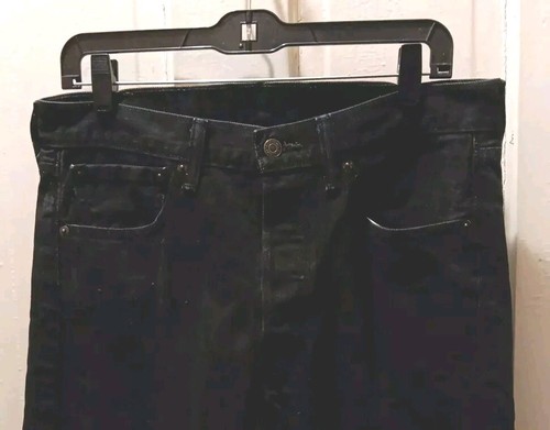 Vintage Levi's Jeans Black Denim Button Fly Made In Mexico 32×30 Straight - Picture 4 of 12