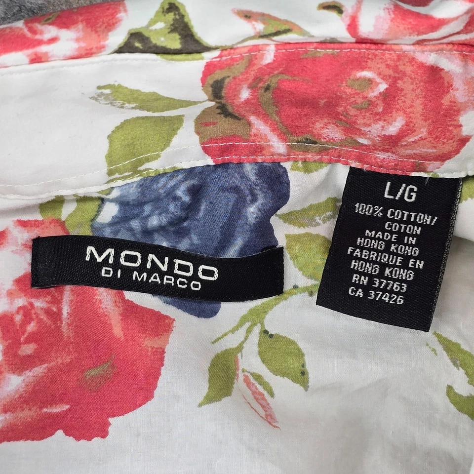 Camisa social masculina Mondo Di Marco grande floral manga longa Preppy - Imagem 3 de 4