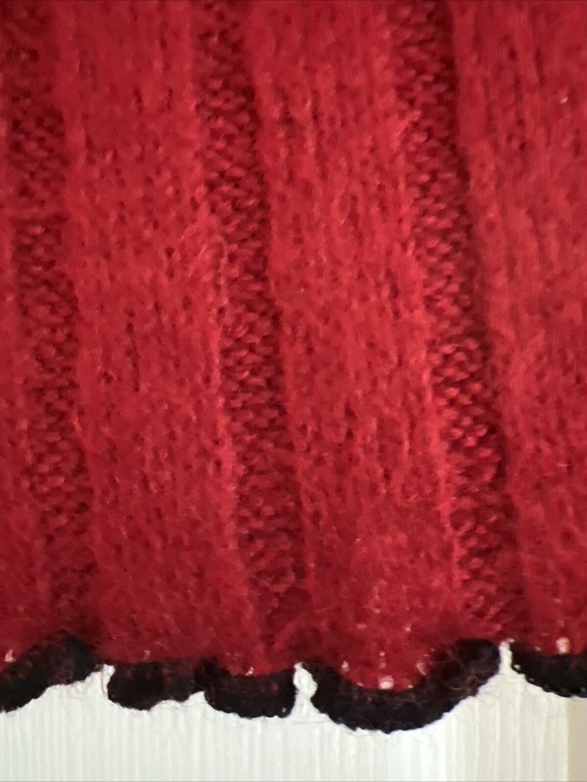 NEVER WORN Ruby Red Soft Turtle Neck Black Trimmi… - image 6