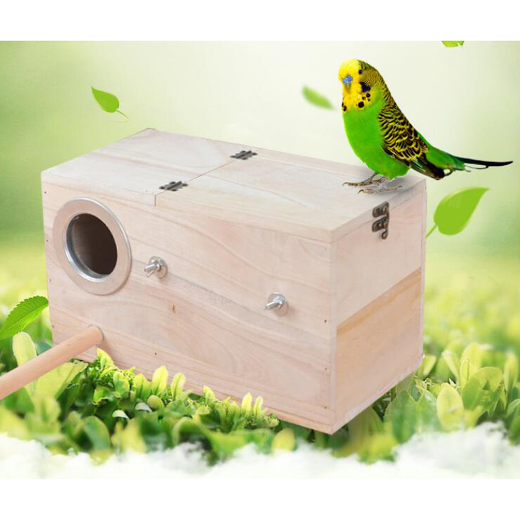 Breeding Wooden Nest Box Nesting Roost Bird Lovebirds Canary Finch