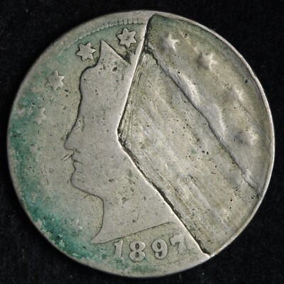 1897 MAJOR ERROR Liberty V Nickel CHOICE E224 AVCT