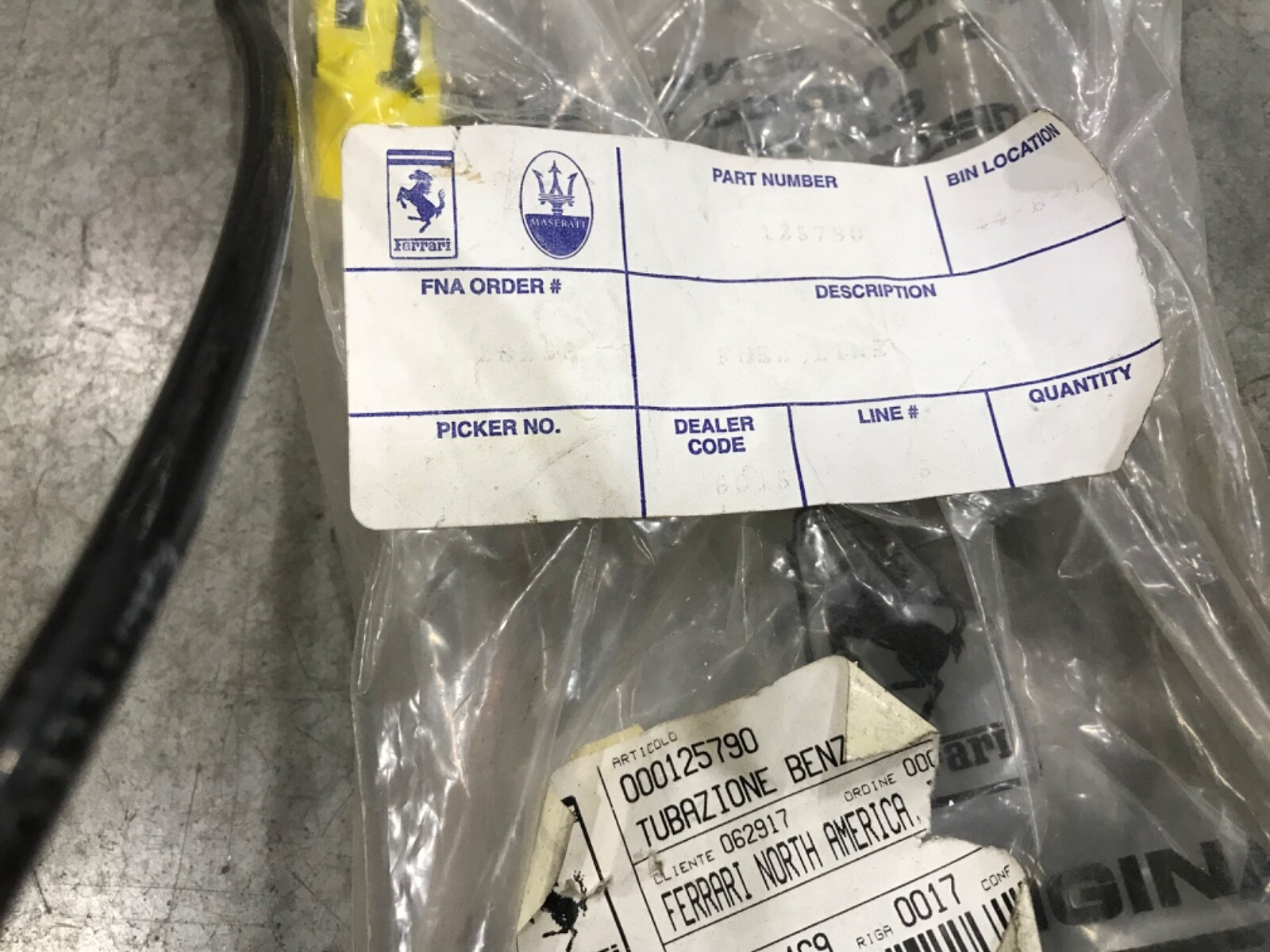 Ferrari fuel hose 125790