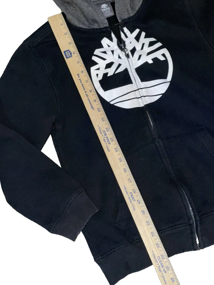 TIMBERLAND Juvenil Negro Gris Cremallera Completa Sudadera con Capucha Chaqueta TALLA L Foto 4 de 4