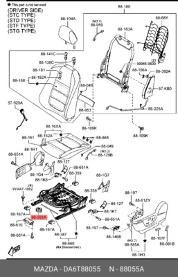 Original OE Halter Kabel DA6T88055 für Mazda DA6T8-8055