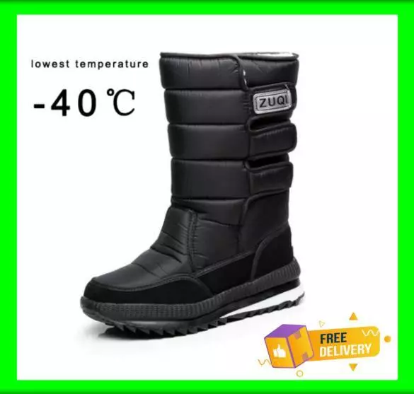 Extremadamente importante el fin Decrépito De Botas Nieve Impermeables Con Piel Suave Felpa Para Hombre Zapatos  Invierno | eBay