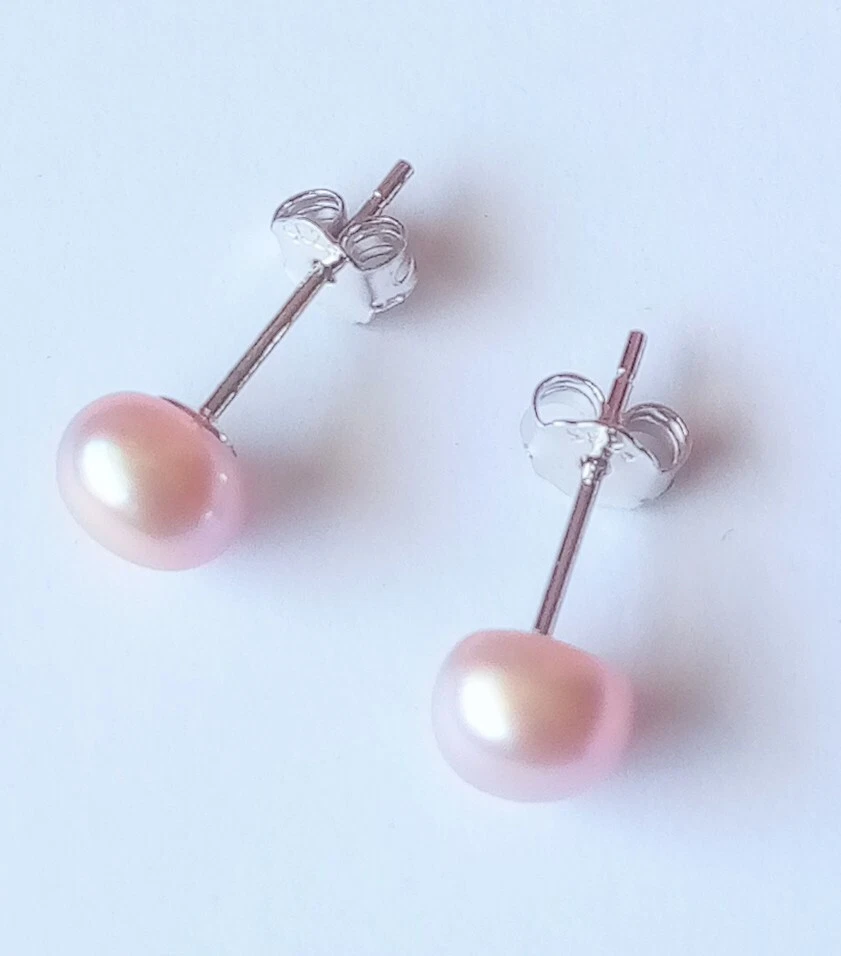 Gen. AAA Perla Agua Dulce Tachuelas - Pendientes Perlas Bebé - Envío Nacional Gratis Foto 4 de 4