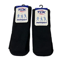 2 Pair TCK Multisport Sock Black Size L Football Soccer Baseball RN 35452 New