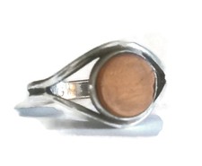 Tiger Eye Vintage Sterling Silver Ring Band Pinky or Children Ring Size 5