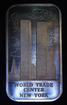 World Trade Center New York MTB 1oz 999 PURE FINE Silver art bar