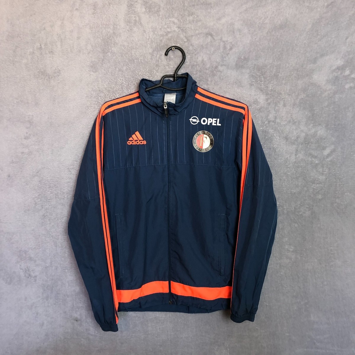Feyenoord Training Jacket With Zipped Navy Blue Adidas Polyester