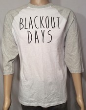 Wht Space NEW White Mens Size XL Blackout Days Baseball Tee T-Shirt