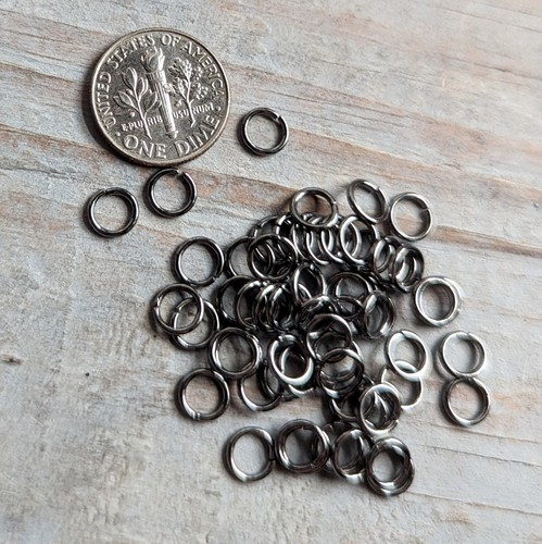20 Jump Rings Gunmetal Color O Connectors 6mm Jewelry Dark Silver Bulk Lot Set - Picture 5 of 5