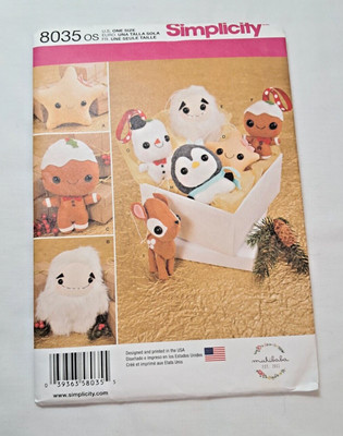 Simplicity Pattern 8035 Christmas Ornaments Patterns Mukibaba Plush Toy