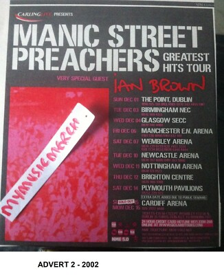 MANIC STREET PREACHERS - UK TOUR 1998 2002 2004 1996 original