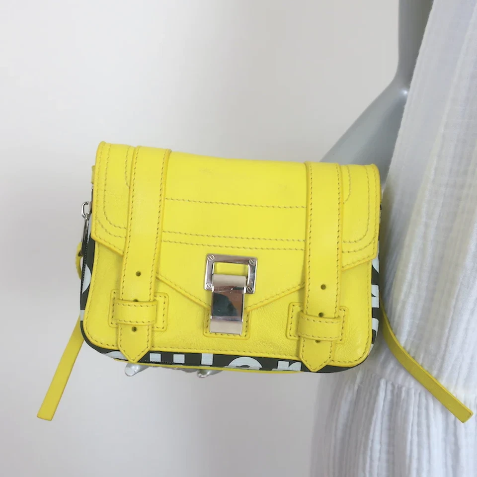 Proenza Schouler PS1 Zip-Around Mini Crossbody Bag Yellow Leather - Imagem 2 de 4