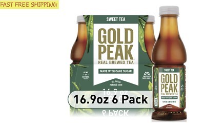 Gold Peak Real Brewed Tea Zero Sugar Diet, Tea Drink, 16.9 fl oz, 6 Bottles ,USA