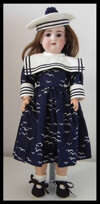 Antique Doll Dress & Beret SFBJ Twin Kestner Halbig Dress & Hat Antique Doll