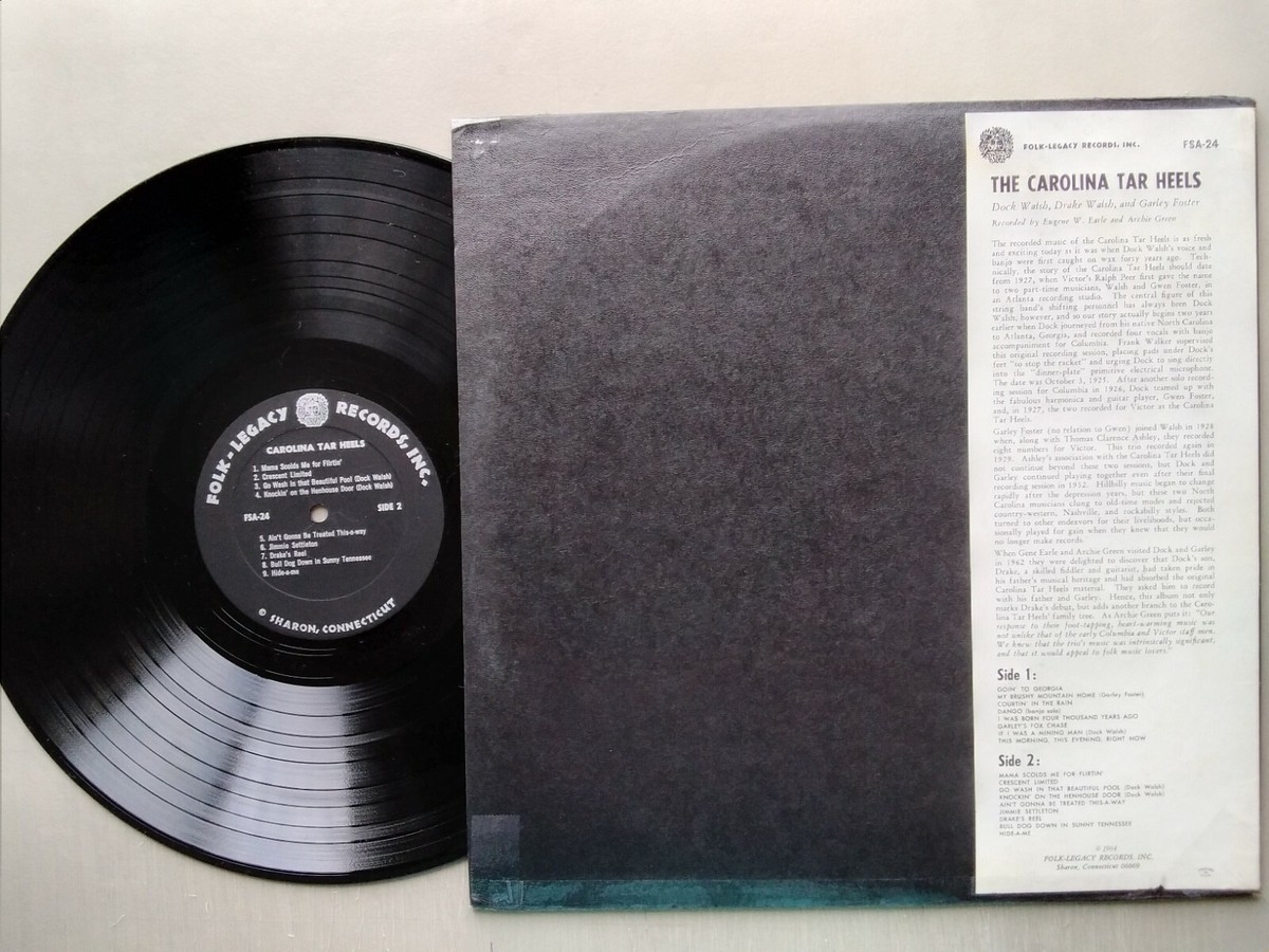 Dock Walsh LP Vinyl Folk-Legacy Records #FSA-24 “The Carolina Tar 