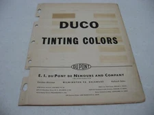 Duco Tinting Colors Original DuPont Paint Color Chip Chart