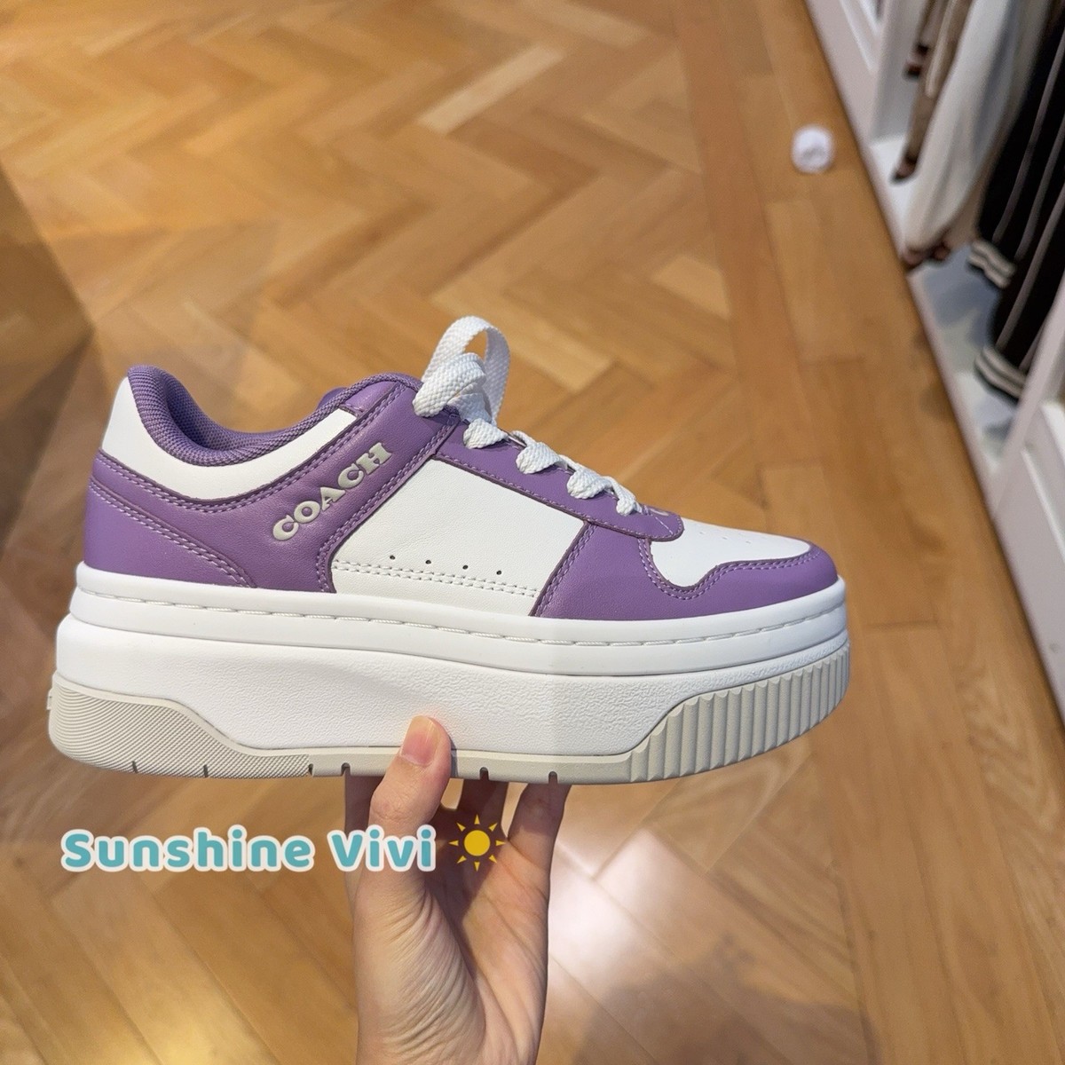 NWT Coach Platform Sneaker In Signature Jacquard Iris/Optic White