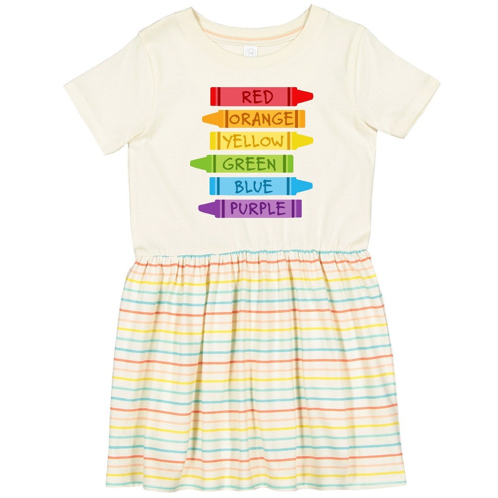 Inktastic Colored Crayons Toddler Dress Color Colors Colour Colours Coloring Red