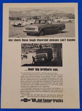 1968 Chevrolet C10 Pickup Truck Vintage Print Ad Classic Made in USA Chevy Icon