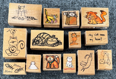 Your Choice - Cat Kitty Cartoon Animal Rubber Stamps - YOUR CHOICE