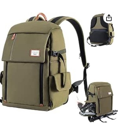 Zecti Rugged Canvas Camera Travel Bag Backpack DLSR Sony Cannon Fuji Nikon