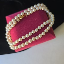 Vintage 5 mm Freshwater Pearls Necklace Chocker 16"L