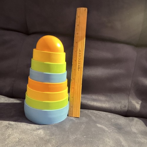 Green Toys Stacking Cups Multicolor Developmental Toy for Babies, 6 Months+