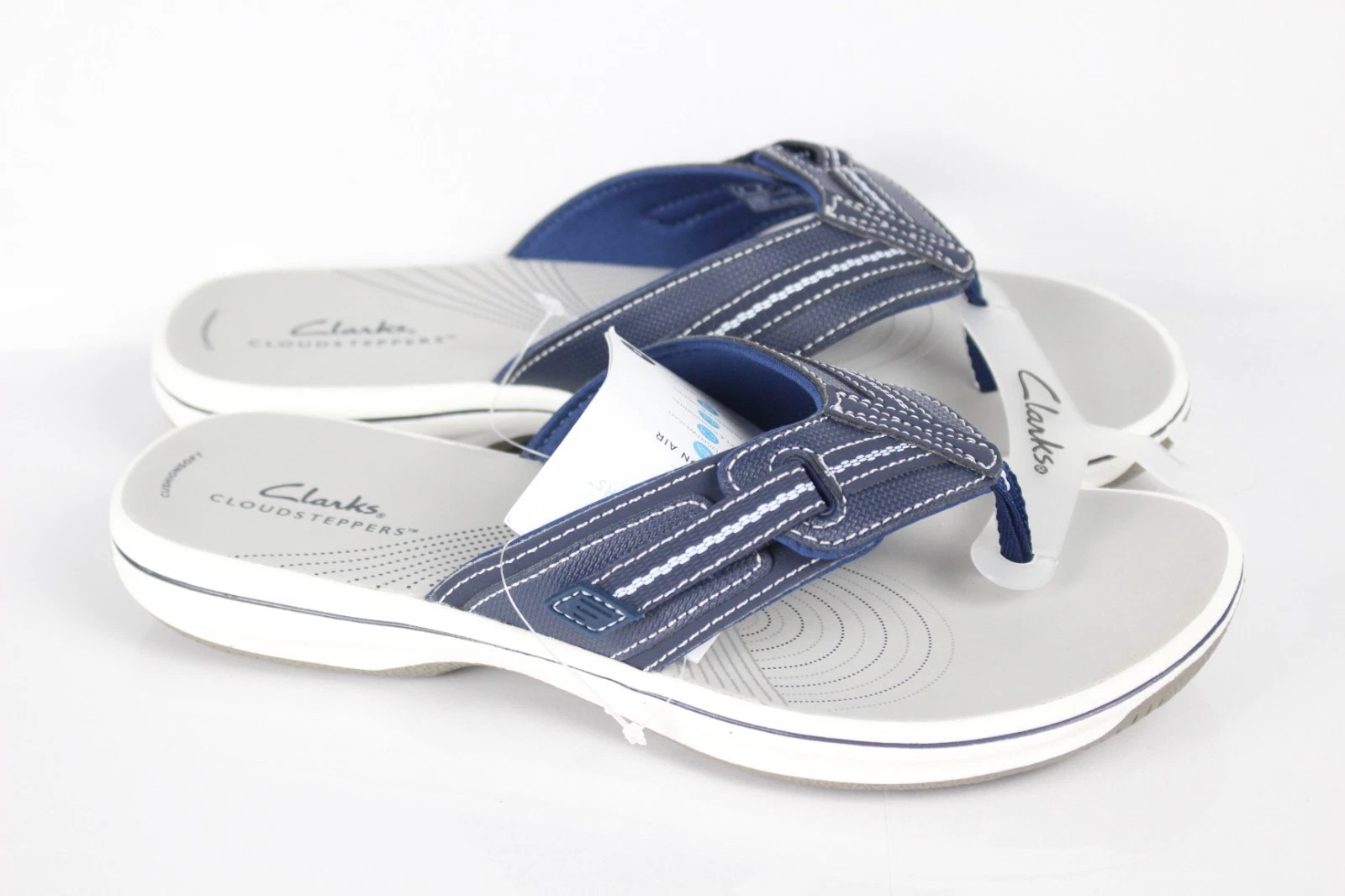 Clarks Women's Brinkley Jazz Flip Flops Sandals Cloudsteppers 7 Navy Blue
Opens in a new window or t