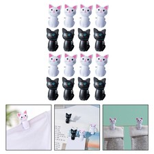  16 Pcs Sweater Clips for Clothes Cat Shaped Towel Clamps Cartoon