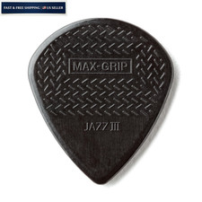 Jim Dunlop Max-Grip  Jazz III Stiffo Pick 1.38MM - 6 Pack Small, BLACK
