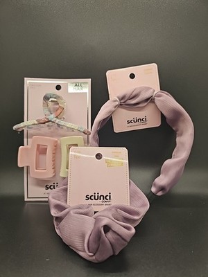 #5 Scunci Hair Accs. 3 Claw Clips, 1 Headband & 1 Original Scunci, Gift, Teens