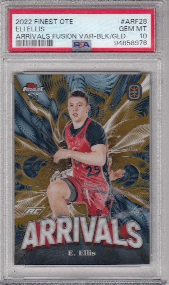 2022 Topps Finest OTE Overtime Elite FUSION BLACK GOLD PSA 10 ELI ELLIS 2/2 - Image 2 of 3