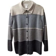 Deane & White Cardigan Sweater Womens Size Large Multi Collared Long Sleeve