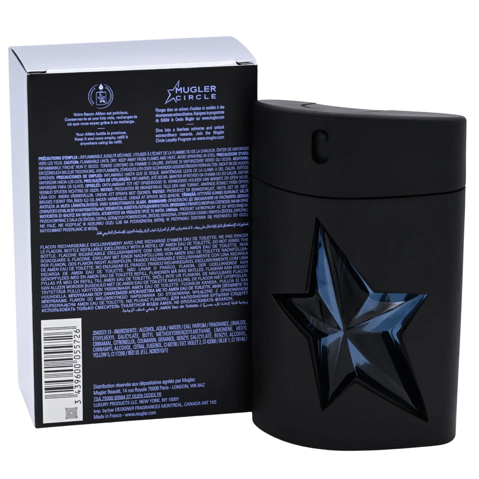 ANGEL AMEN (Aerosol de Goma Recargable) Thierry Mugler Hombres 3.3 / 3.4 edt Nuevo en Caja Foto 4 de 4